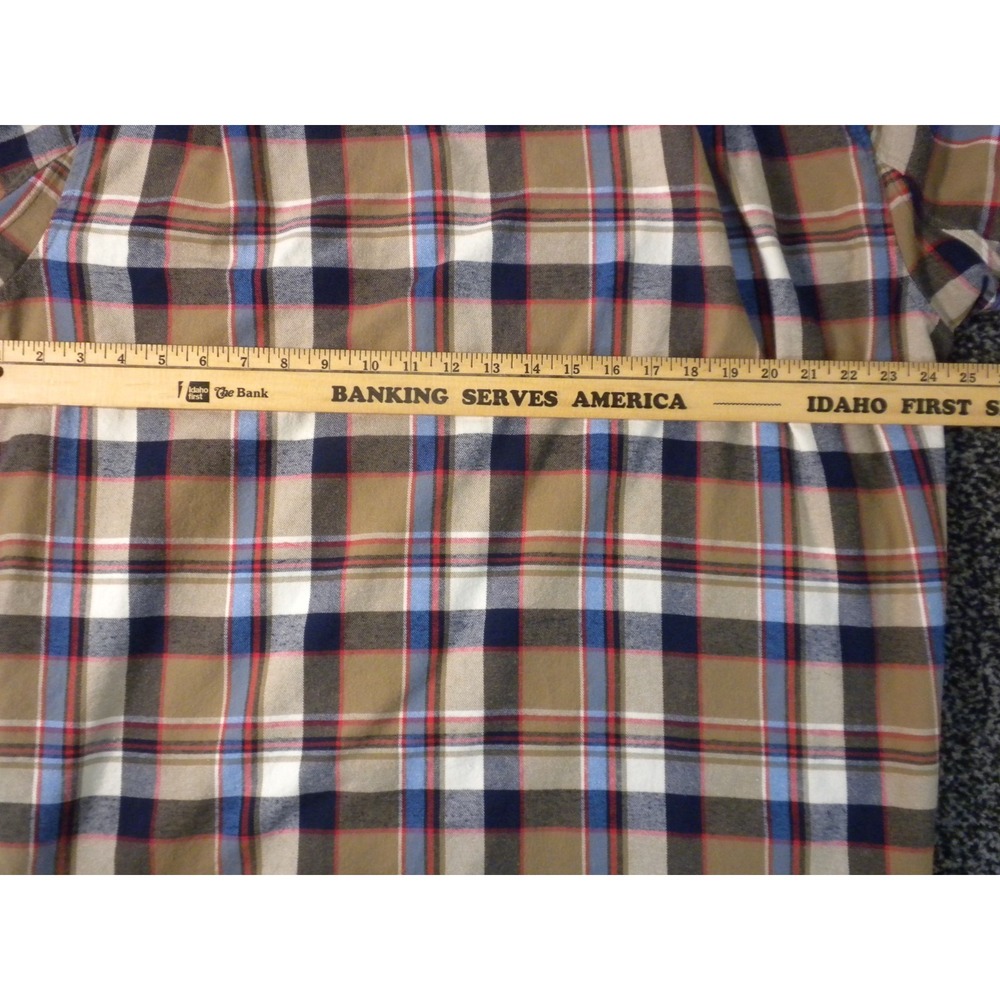 Duluth Shirt Mens XL Brown Blue Plaid Free Swingin Flannel Slim Fit Button 64507 - Picture 8 of 10